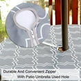 thumbnail image 3 of 60 inch Round Outdoor Tablecloth with Umbrella Hole and Zipper, Patio Table Covers for Backyard Circular Picnic(Grey,60'''' Round with Zipper), 3 of 6