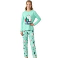 thumbnail image 3 of Topgal Lovely Christmas Pajamas for Little Girls Light Green Yeti Xmas Kids Jammie Long Sleeve & Pant Sets Size 16, 3 of 9