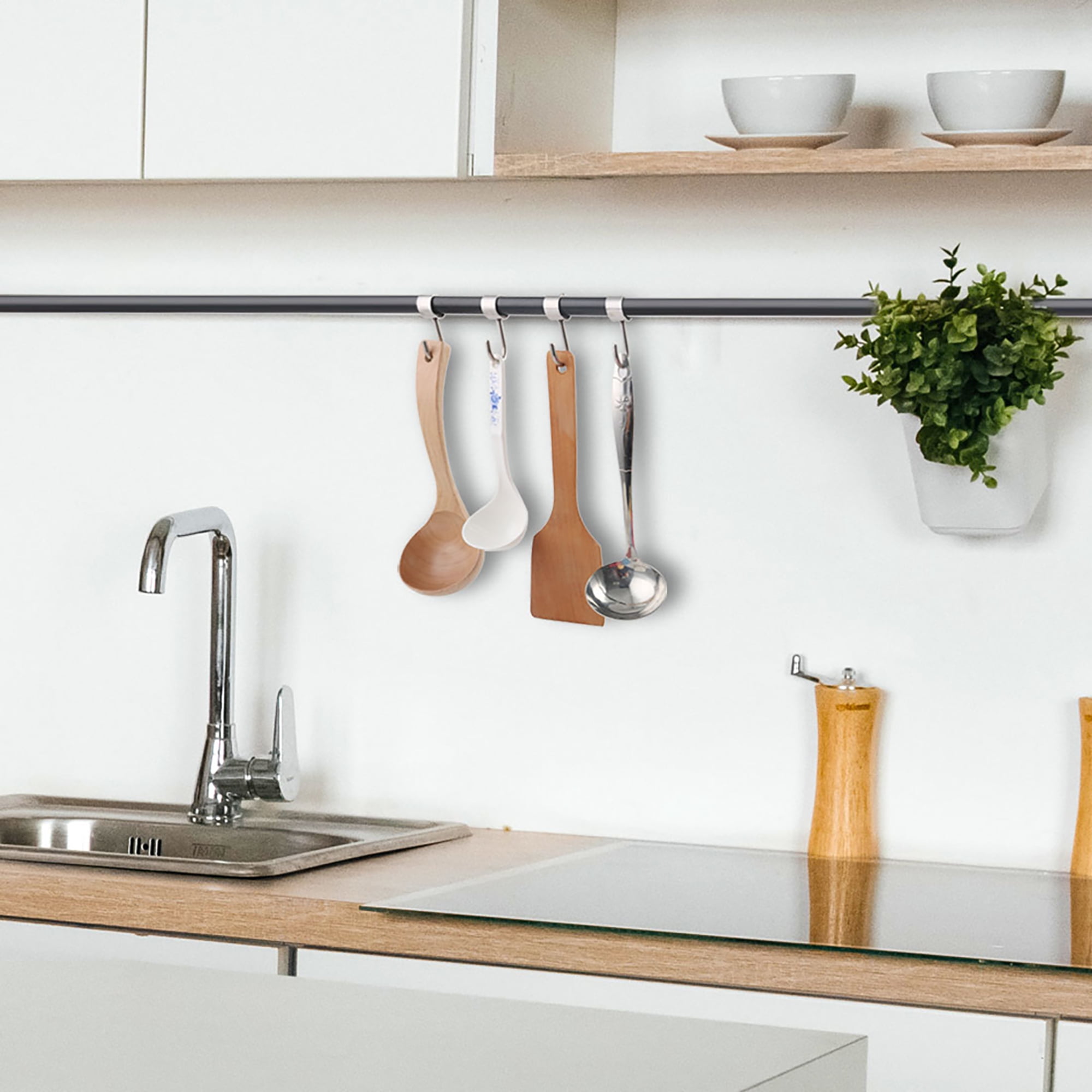 Stainless Steel Rod Hooks Fit for 1" Rod Dia Clothes Hook DIY Closets