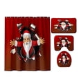 thumbnail image 1 of karymi Christmas shower Curtain Bathroom Anti-slip Carpet Rug Toilet Cover Mat Set 4pcs Clearance, 1 of 6