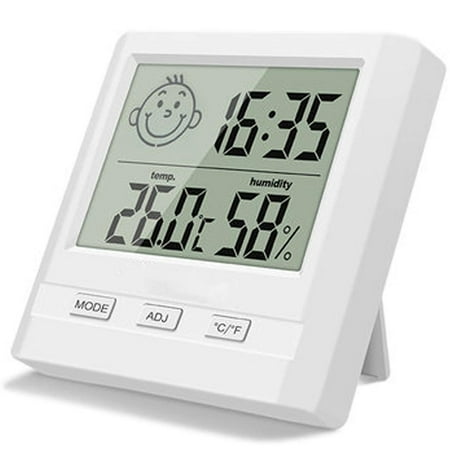 

Digital Indoor Hygrometer Thermometer With Time Display Temperature Humidity Monitor Meter Office Nursing Room Greenhouse Warehouse And More