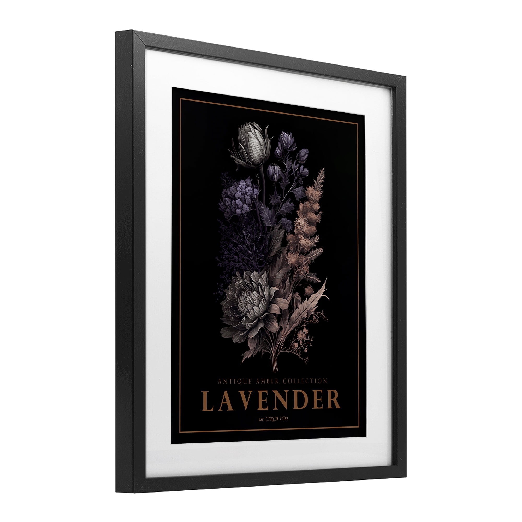 Stupell Industries Antique Lavender Bushel Black Framed Print Under Glass, design by Christopher Giampietro