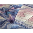 thumbnail image 2 of Ambesonne Purple Quilted Bedspread Set 3 Pcs, Curly Aesthetic Marble Art, King Size, Quartz Mustard Azure Blue, 2 of 4