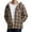 Khaki, variant on Mens Winter Jacket Plaid Fleece Sherpa Lined Hooded Insulated Jackets Coats Button Up Thick Thermal Hoodie Loose Fit Outdoor Long Sleeve Jacket Navy XL