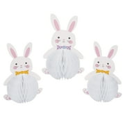 Bunny Shaped Honeycomb Centerpiece - Party Decor - 3 Pieces