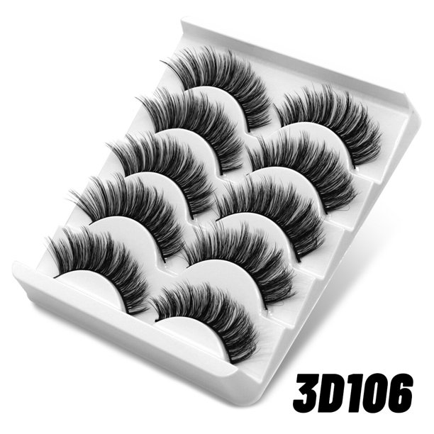 GROINNEYA-3D Pestañas de visón sintético, pestañas esponjosas, suaves, completas, gruesas, tenues, dramáticas, pestañas postizas, maquillaje, 5 pares, 10 pares hola suerte unisex