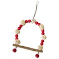 thumbnail image 2 of Bird Swing Toy, Colorful Wood Beads Rattan Ball,Swing Perch with Bells, Safe and , Develops Intelligence, Non Slip, Suitable for Cockatiels Lovebirds, 2 of 8