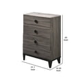 thumbnail image 5 of Benjara 4 Drawer Wooden Chest with Grains and Angled Legs, Gray-Color:Gray, 5 of 6