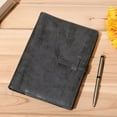 thumbnail image 6 of Wonderpool Leather Journal Refillable Binder A5 Writing Notebook Folder Organiser with Dotted Paper & Multi Pockets Cover for Business School Travel (A5, Black), 6 of 8
