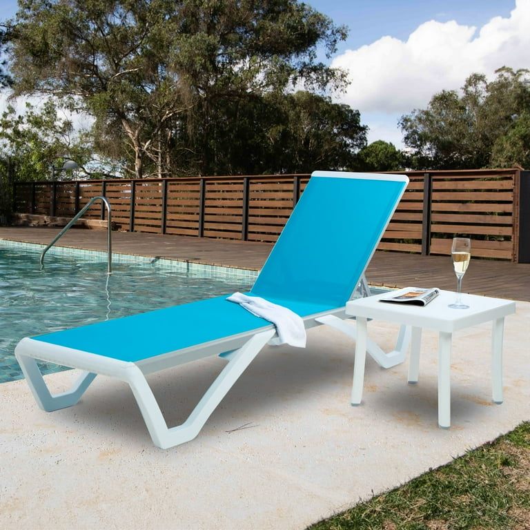 Kozyard Patio Chaise Lounge Chair Full Flat Alumium Resin Legs
