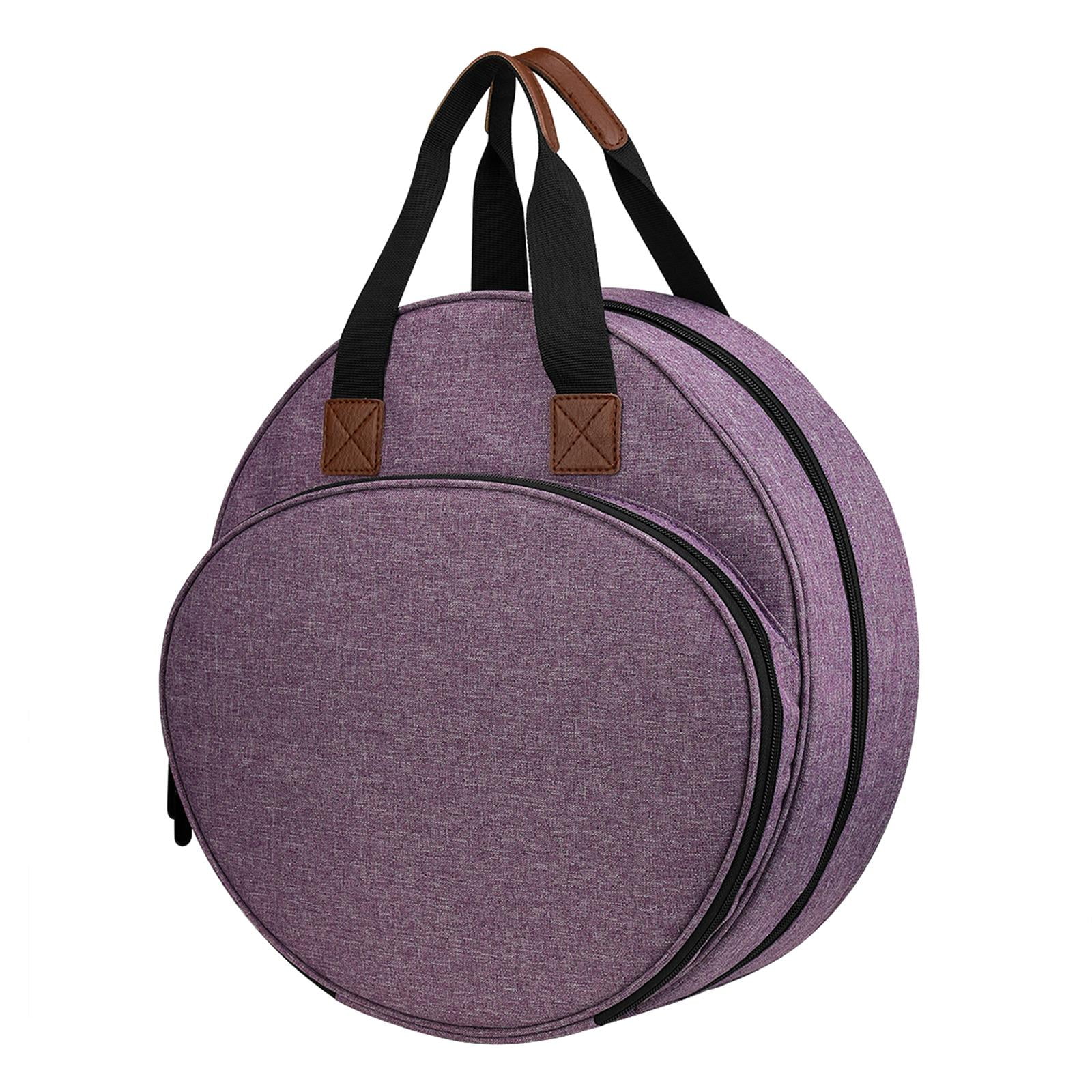 GUOOL Embroidery Bag, Portable Embroidery Bag Storage, Craft Organizers for Embroidery Hoops, Floss, Stitch Supplies and Sewing Tools Kits Purple