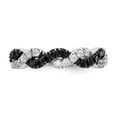 thumbnail image 4 of 14k White Gold Black/White Diamond Twist Ring RM5692, 4 of 5