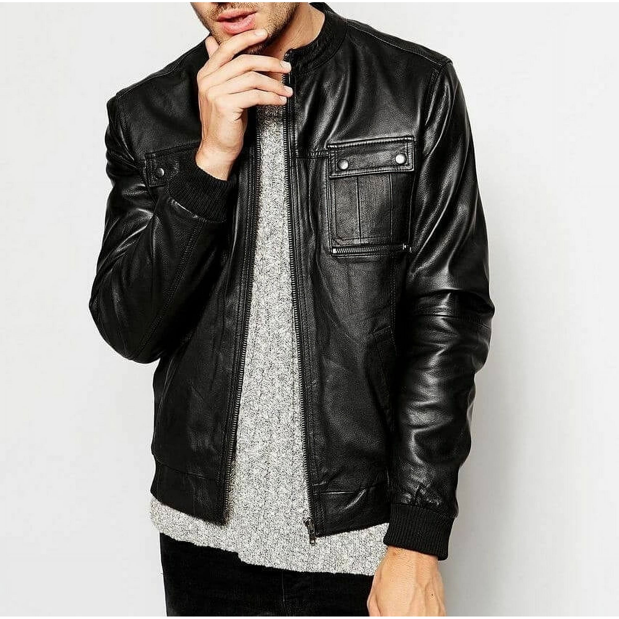 Blouson Aviateur Hommes Noir Blouson Aviateur en Cuir Hommes Blouson Aviateur en Cuir Noir Blouson Aviateur en Cuir Hommes Veste Pilote Taille S