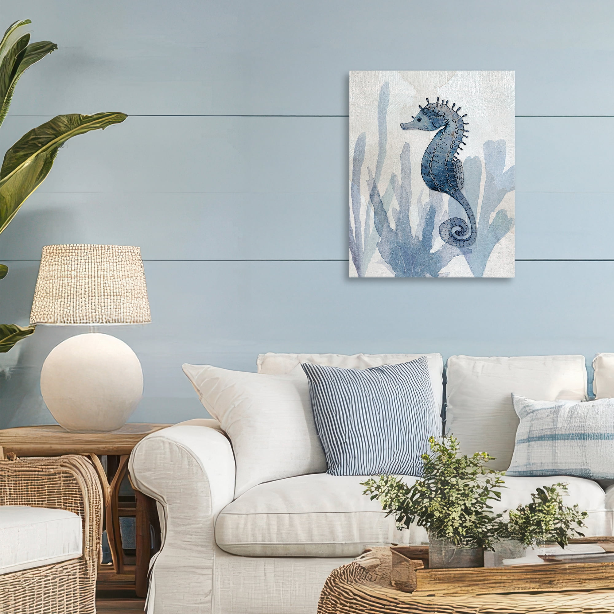 Stupell Industries Organic Seaweed & Seahorse Canvas Wall Art, design by Susan Jill