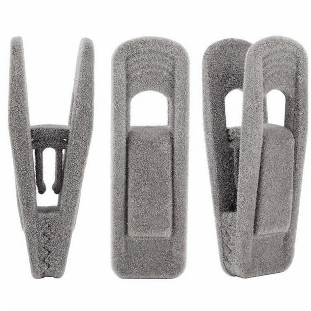 Accesorios para armario, clips para colgar de terciopelo, paquete de 20 clips para perchas de terciopelo, perchas para pantalones de terciopelo de material duradero