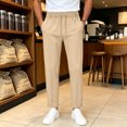 thumbnail image 2 of Akiihool Beach Pants for Men Men's Premium Classic Fit Waist Flat Front Pant Khaki,XL, 2 of 8