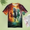 thumbnail image 5 of Cool Horse T-Shirt O Neck Retro Print Big Size T-Shirts Short Sleeve Tees Womens Pretty Design, 5 of 5