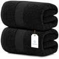 thumbnail image 4 of White Classic Hotel Collection 650 Gsm Cotton Bath Sheet Towels, Oversized Bathroom Towels, Black, 35 x 70, 2 Pack, 4 of 9