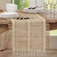thumbnail image 3 of Fennco Styles Asiatic Grass Fringe Hand Woven Table Runner 16" W x 72" L - Natural Table Cover for Home Décor, Dining Table, Banquet, Family Gathering, Everyday Use and Special, 3 of 6