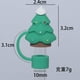thumbnail image 2 of Piezas de Tapas de Silicona para Popotes de Navidad - Protector Reutilizable de Lazo Rosa con Patrón Navideño para Popotes de 0.4 Pulgadas, Accesorios para Vasos de Invierno (Green), 2 of 4