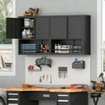 thumbnail image 2 of Garage Wall Cabinet with Locking Doors and Adjustable Shelf, Metal Wall Cabinet, Floating Upper Storage Cabinet (Black), 2 of 8