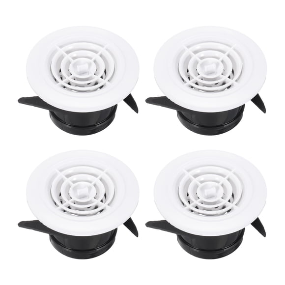 Uxcell Cache-Ventilation Rond 3 Pouces, 4 Pcs ABS Ventilations Réglables pour Maison, Blanc