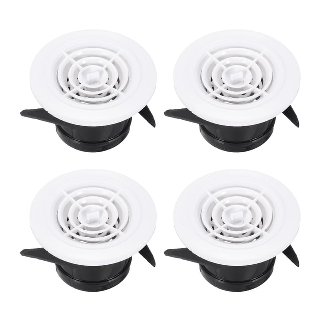 Uxcell Cache-Ventilation Rond 3 Pouces, 4 Pcs ABS Ventilations Réglables pour Maison, Blanc