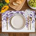 thumbnail image 4 of Purple Leaves Placemats Set of 4, Summer Botanical Placemats for Dining Table, Place Mats for Kitchen Tabletop, Waterproof Wipeable Dining Table Mats Set, 4 of 9