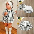 thumbnail image 2 of Kiapeise Toddler Baby Girls Winter Clothes Plaid Coat Tops+Tutu Dress Formal Outfits, 2 of 9