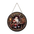 thumbnail image 1 of Letrero De Madera Con Corona Navideña De Papá Noel Letrero Redondo De Madera Para Colgar Decoraciones Navideñas Para El Hogar Letrero Para Colgar En La Puerta O La Pared, 1 of 8