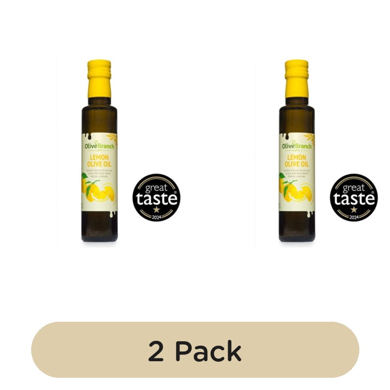 Olive Branch Lemon Extra Virgin Olive Oil 250ml, British Import (Pack of 2)