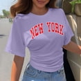 thumbnail image 2 of New York Graphic Tees for Women 2026 Summer Casual Short Sleeve Crewneck T Shirts, 2 of 4