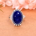thumbnail image 3 of Natural Lapis Lazuli - Afghanistan 925 Sterling Silver Ring, Adjustable Ring, Silver Jewelry Ring, Blue Ring, Oval Ring, Dainty Ring, Handmade Ring, G, 3 of 4