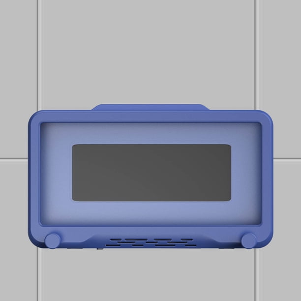 Soporte para teléfono de ducha, visible, caja impermeable, montaje en pared para baño y cocina, teléfono de 6.8 pulgadas, estante fijo, azul