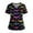 02-Black, variant on Halloween Scrub Tops Women,Halloween Scrub Tops Plus Size Cute Pumpkin-Headed Bat Printed Short Sleeve V-Neck Nurse Care Worker Uniform Scrub Top,Green,XXXXL