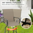 thumbnail image 3 of Twister.CK 3 Piece Outdoor Bistro Sets, Swivel Bar Chairs and Tempered Glass Bar Table Set, All Weather Textile Fabric High Stool, for Lawn, Garden, Balcony, Brown, 3 of 8