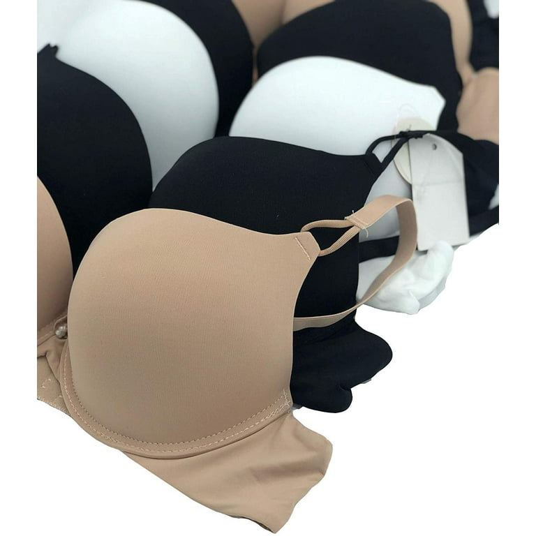 Iheyi 6 pcs Full Cup Wired Add 2 C up Sizes Extreme Push Up Bra  (68356/68721) (38B, Style # 68356)