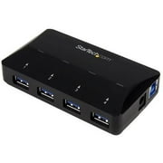 StarTech.com 4-Port USB 3.0 Hub plus Dedicated Charging Port, 5Gbps, 1 x 2.4A Port, Desktop USB Hub and Fast-Charging Station