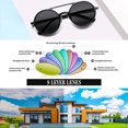 thumbnail image 3 of SUNVOES Men Round Black Sunglasses with Case UV400 Protection Lenses, 3 of 10