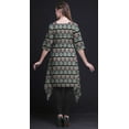 thumbnail image 3 of Bimba Kurti Asymétrique Noire à Imprimé Damassé Ikat pour Femmes, Robe d'Été Indienne Tunique, Moyen, 3 of 6