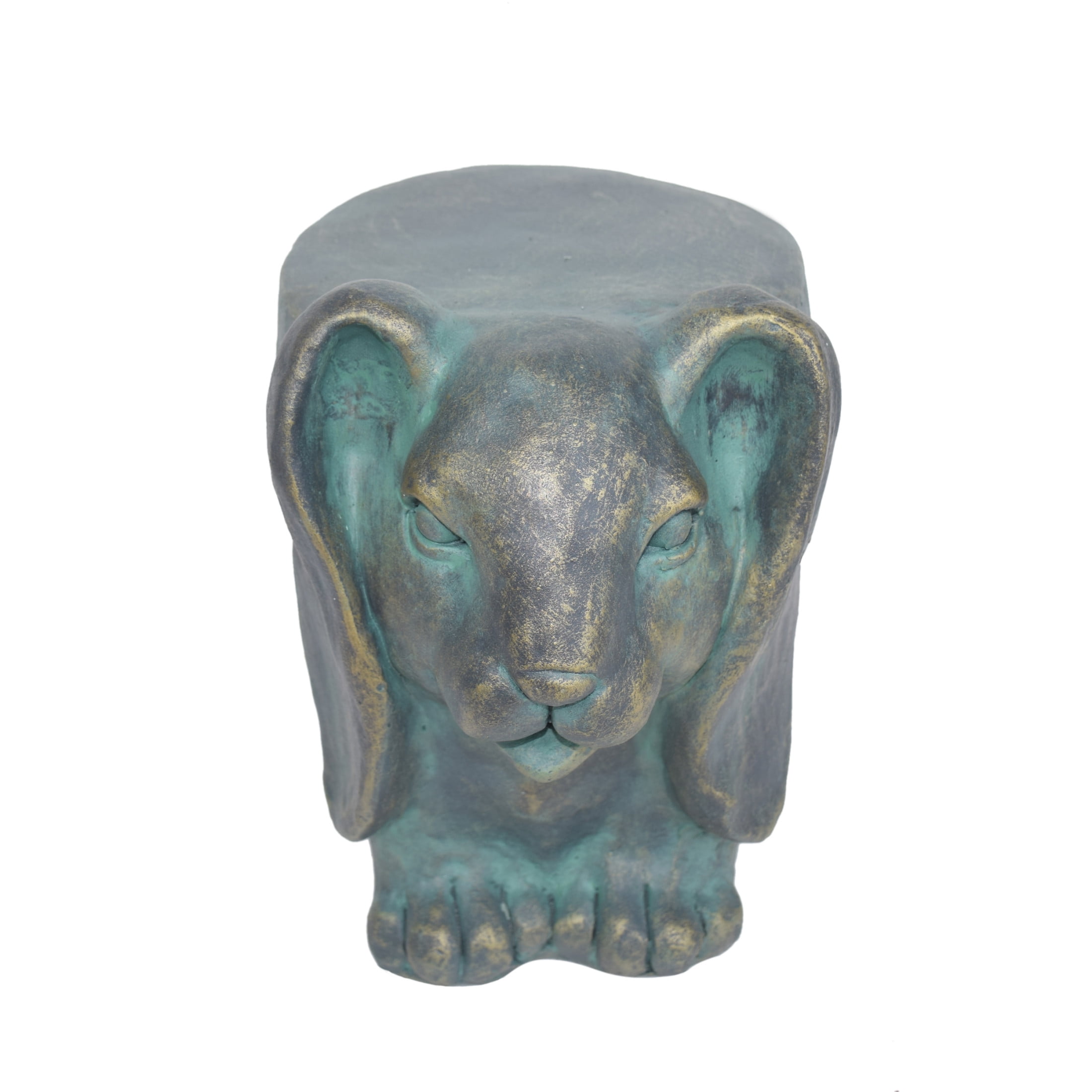 Christopher Knight Home Rustic Side Table, Bronze Bunny Design, Indoor/Outdoor, Distressed Gold Patina