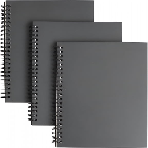 LAMIRO Spiral Notebook - 3-Pack Unlined Wirebound Notebook,Unruled Plain Travel Journals,for Students,Diary,Notes,Sketchbook,Soft-Cover
