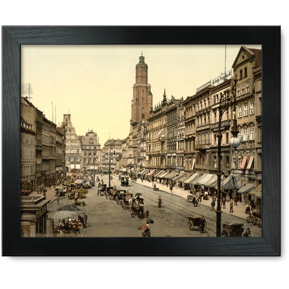 Framed Print: Market Place, From The East, Breslau, Silesia, Germany (I.E.