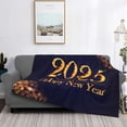 thumbnail image 2 of Yiaed 2025 Happy New Year 3 Print Blanket Throw Blanket Soft Cozy Flannel Blanket for Home Bed Sofa Couch Chair-50"x40", 2 of 6
