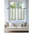 thumbnail image 4 of Sheer Curtains 45 Inch Length, Green Stripe Semi Sheer Curtains Light Filtering Window Treatment, Modern Farmhouse Geometric Striped Privacy Voile Drapes for Living Room Bedroom 52x45 Inch, 4 of 7
