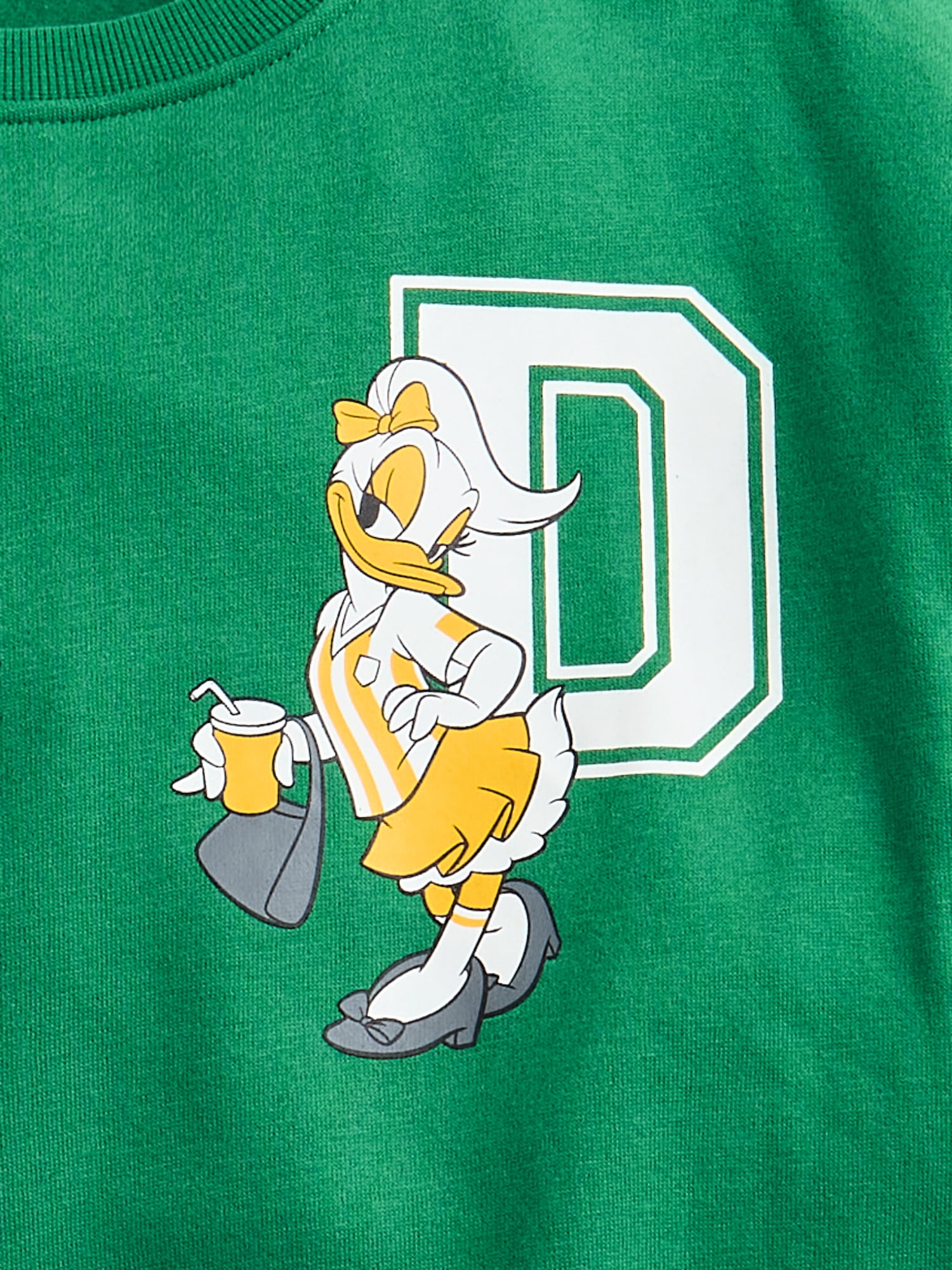 Minnie & Friends Girls’ Daisy Duck Front Back Graphic Sweatshirt, Sizes 4-16