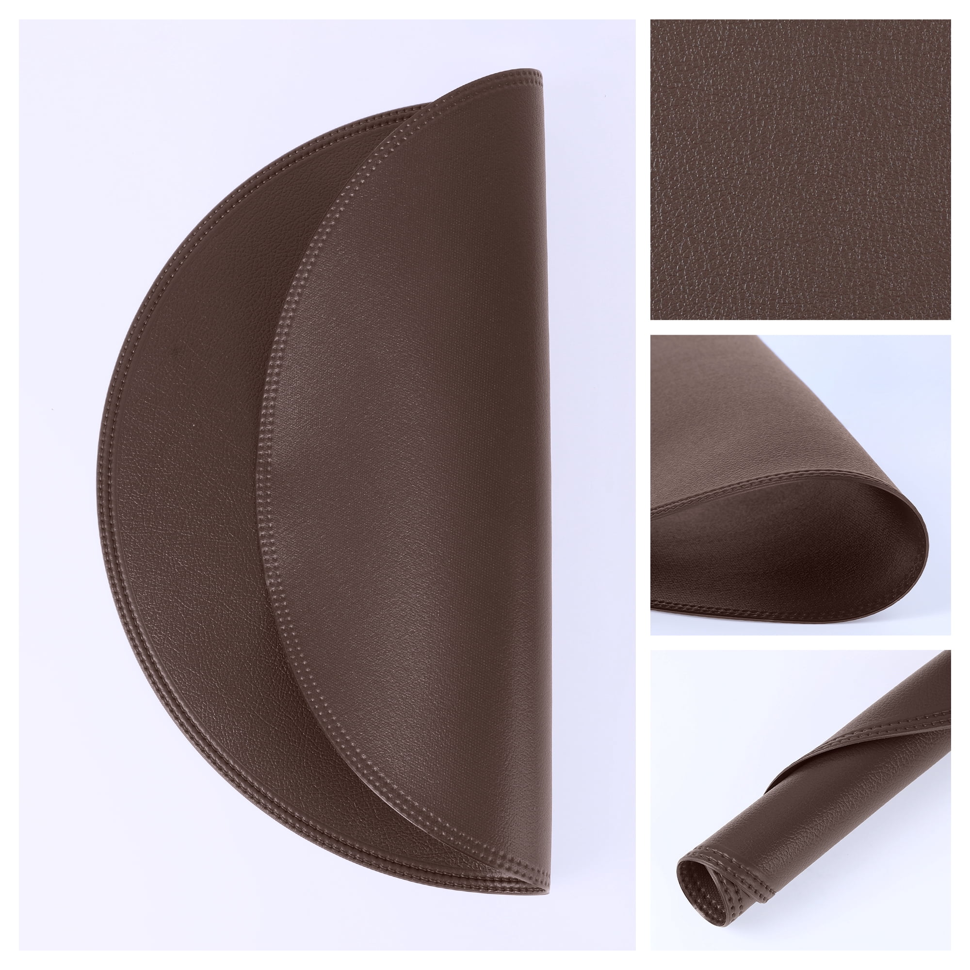 Unique Bargains Set of 6 Faux Leather Placemats Coffee