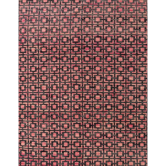 Ahgly Company Machine Washable Indoor Rectangle Abstract Vermilion Red Area Rugs, 8' x 12'
