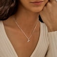 thumbnail image 2 of Collares con iniciales, elegante collar de plata esterlina con dije de inicial, para mujer, regalos de San Valentín, 2 of 5