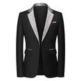 thumbnail image 4 of Mens Blazers Wrinkle Free Sport Coat Business Casual Slim Fit Men's One Button Travel Blazer Lightweight Suit Dress Jacket with Contrast Inner Size S-3XL Silver, 4 of 5